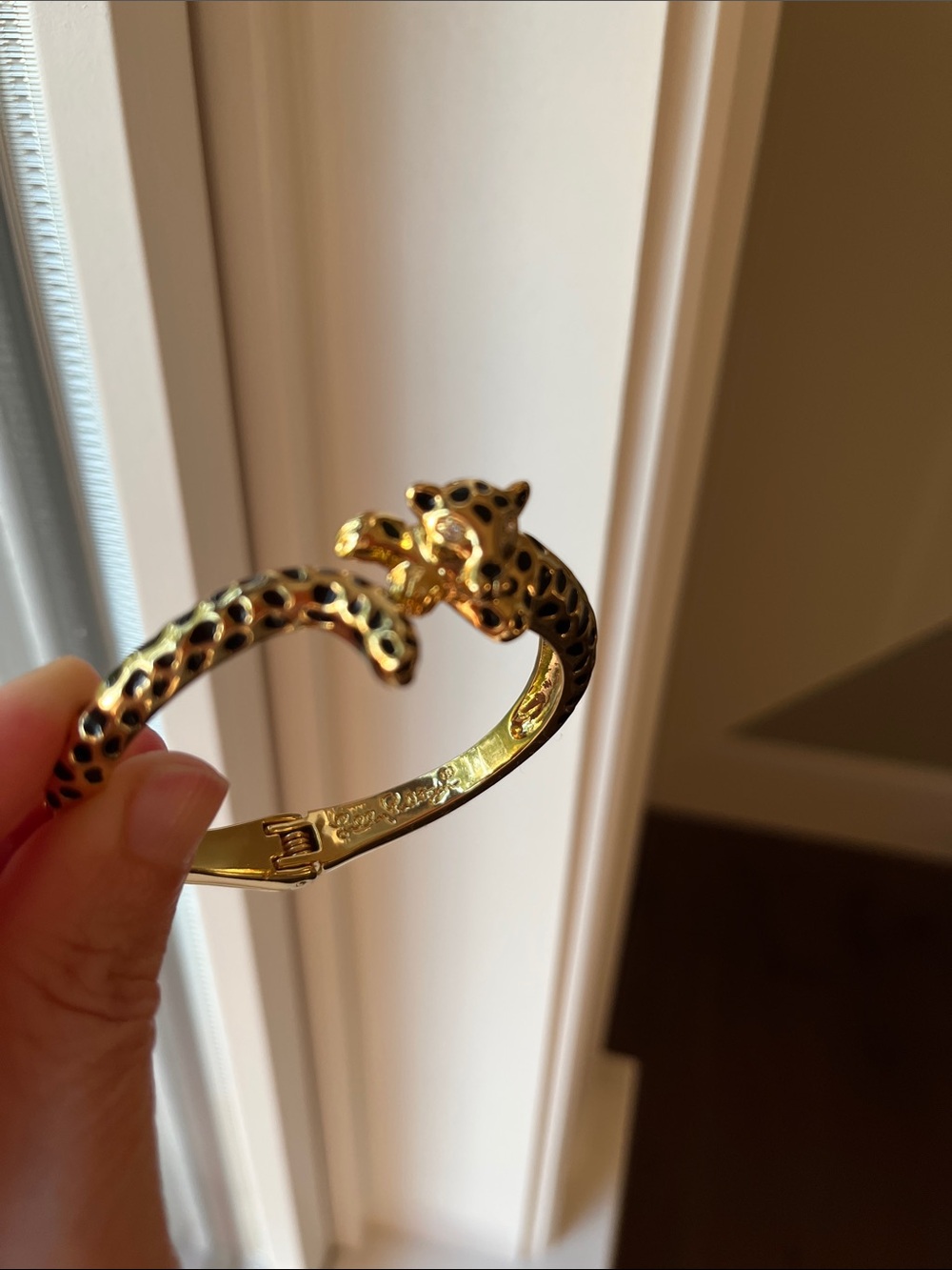 Lily Pulitzer Gold-tone Leopard Cuff Bracelet with Black Spots - Picture 7 of 7